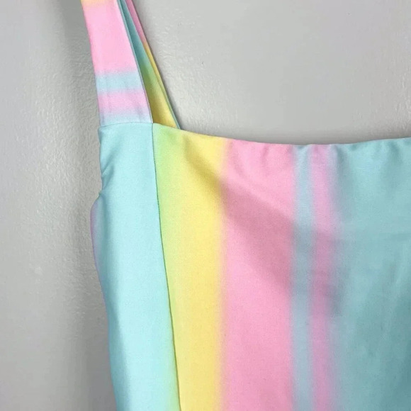 Tularosa Small Karmen One Piece Swimsuit Pastel Rainbow Revolve Festival Beach - Picture 6 of 8